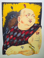 Dennis Geden - Lithograph - Tatooed Harlequin