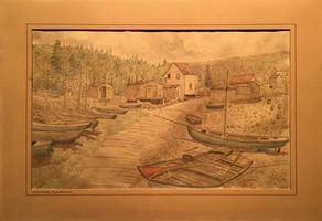 F.W. Brander - Watercolour - New Haven,  Cape Breton