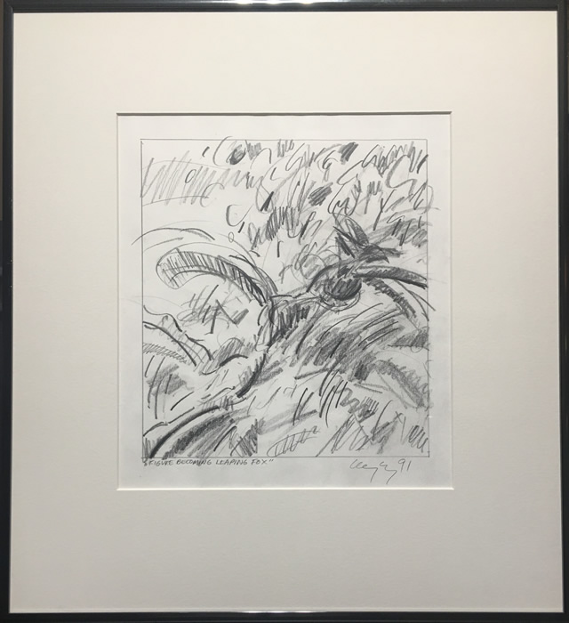 John Graham Coughtry - Reclining Figure - Graphite On Paper -  Figure Becoming Leaping Fox