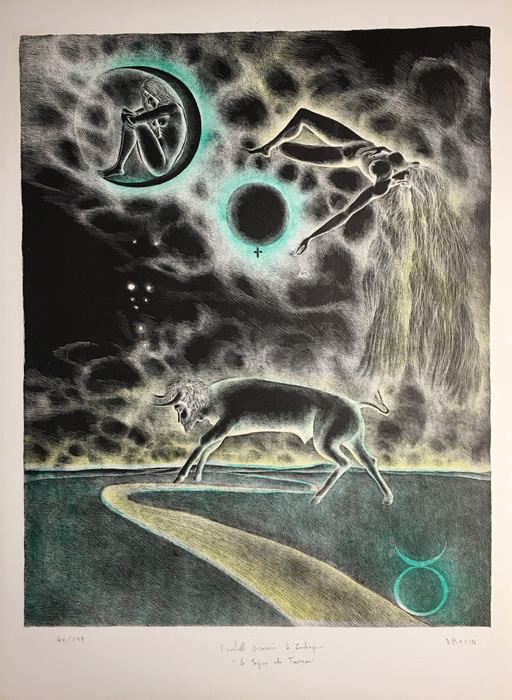 Isabelle Drouin - S/N Lithograph - Zodiac - Taurus