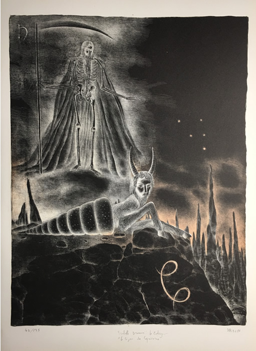 Isabelle Drouin - S/N Lithograph - Zodiac - Capricorn
