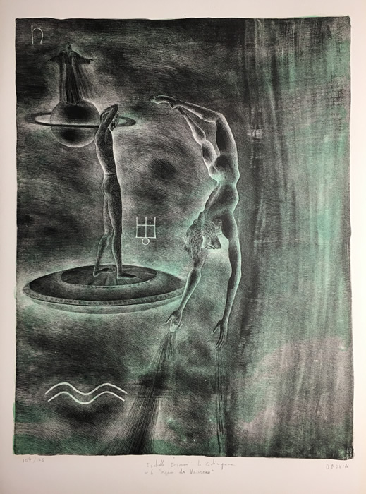 Isabelle Drouin - S/N Lithograph - Zodiac - Aquarius