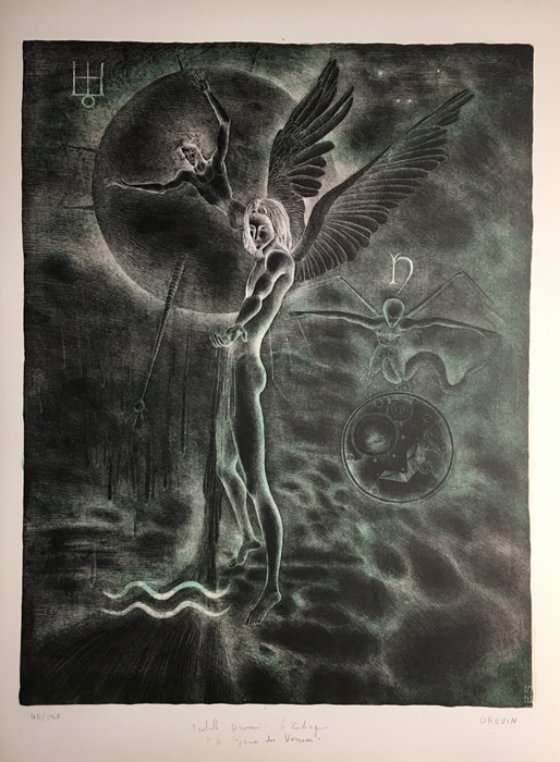 Isabelle Drouin - S/N Lithograph - Zodiac - Aquarius