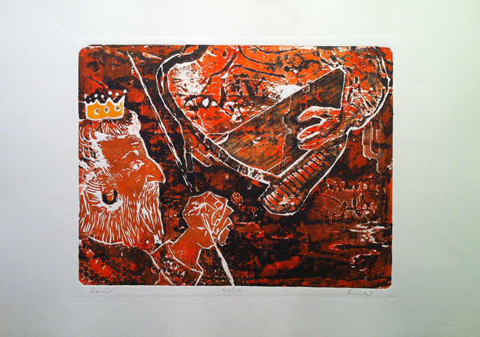 Saul Field - Intaglio Relief Print - David - Themes From The Old Testament portfolio