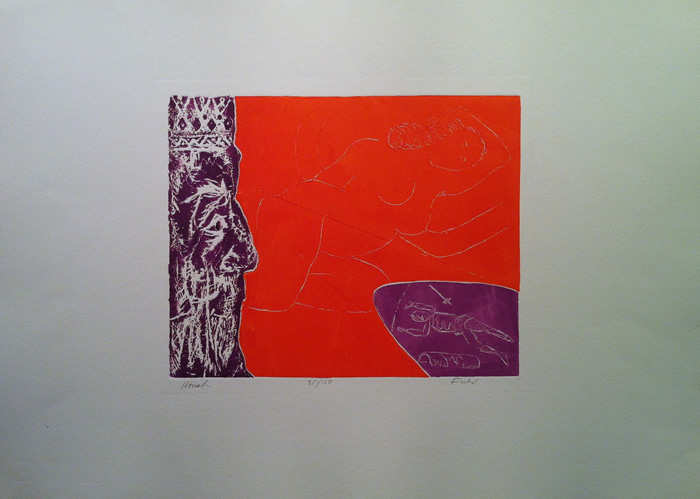 Saul Field - Intaglio Relief Print - Uriah - Themes From  The Old Testament portfolio