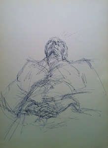 Alberto Giacometti - Lithograph - ommage A Georges Braque