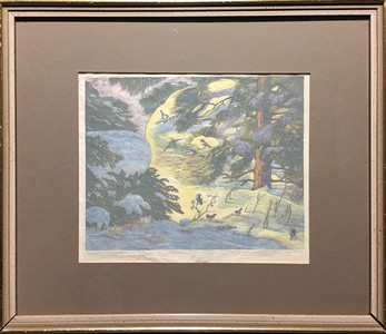 James Dexter Havens - S/N Woodblock - Sunlight And Snow (1956)