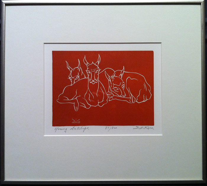 Illingworth Kerr - S/N Linocut - Young Antelope