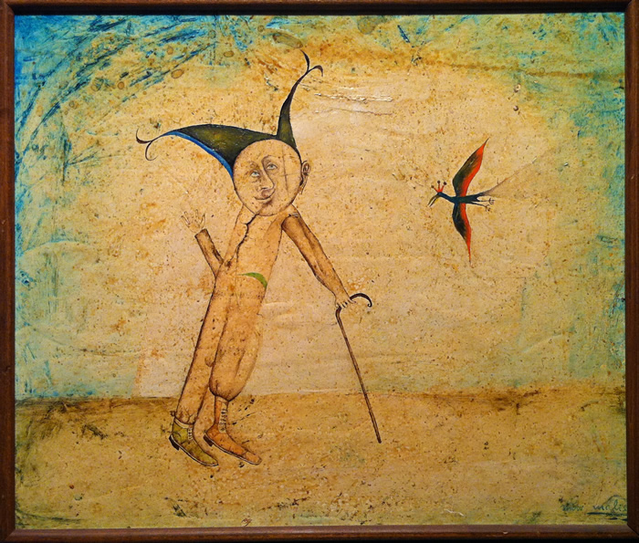 Miro Malish - Oil On Board - Man With Cane