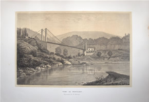 Louis and Emile Noirot - Lithograph - 19th Century France - Pont Du Peruiset