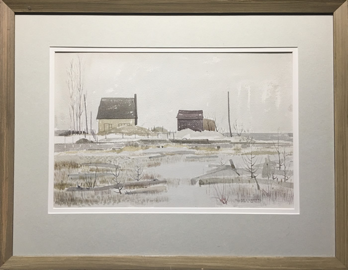 William Griffith Roberts - Watercolour - Winter Landscape