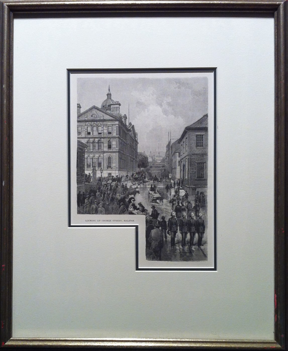 Frederick B. Schell - Engraving - Looking Up George Street, Halifax (1882)