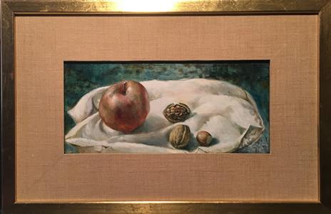 Gary Slipper - Oil On Board - Still Life -  The Apple And Three Nuts
