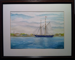 Georges Chavignaud - Conte DrawiRod Staples - Watercolour - Bluenose Enters Toronto Bay