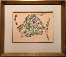 Piranha And Squid - Signed Watercolour