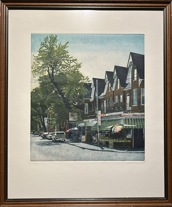 Harriet Wolfe - Etching - Kensington Ave (Toronto)